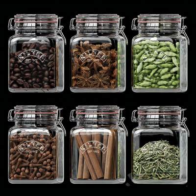 现代玻璃调料收纳瓶